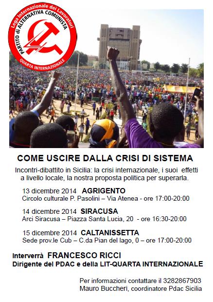 locandina tre giorni dicembre pdac sicilia